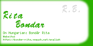 rita bondar business card