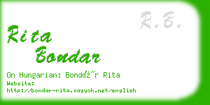 rita bondar business card